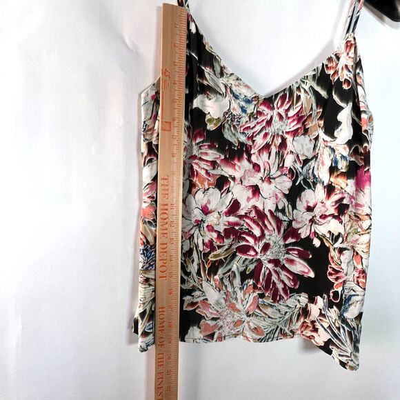 L'Agence 100% Silk Charmeuse Camisole Top Small Feminine Dark Floral Botanical - Picture 6 of 12